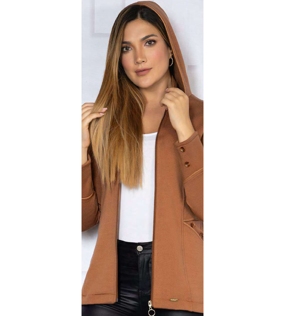 Chaqueta capucha tabaco - Image 3