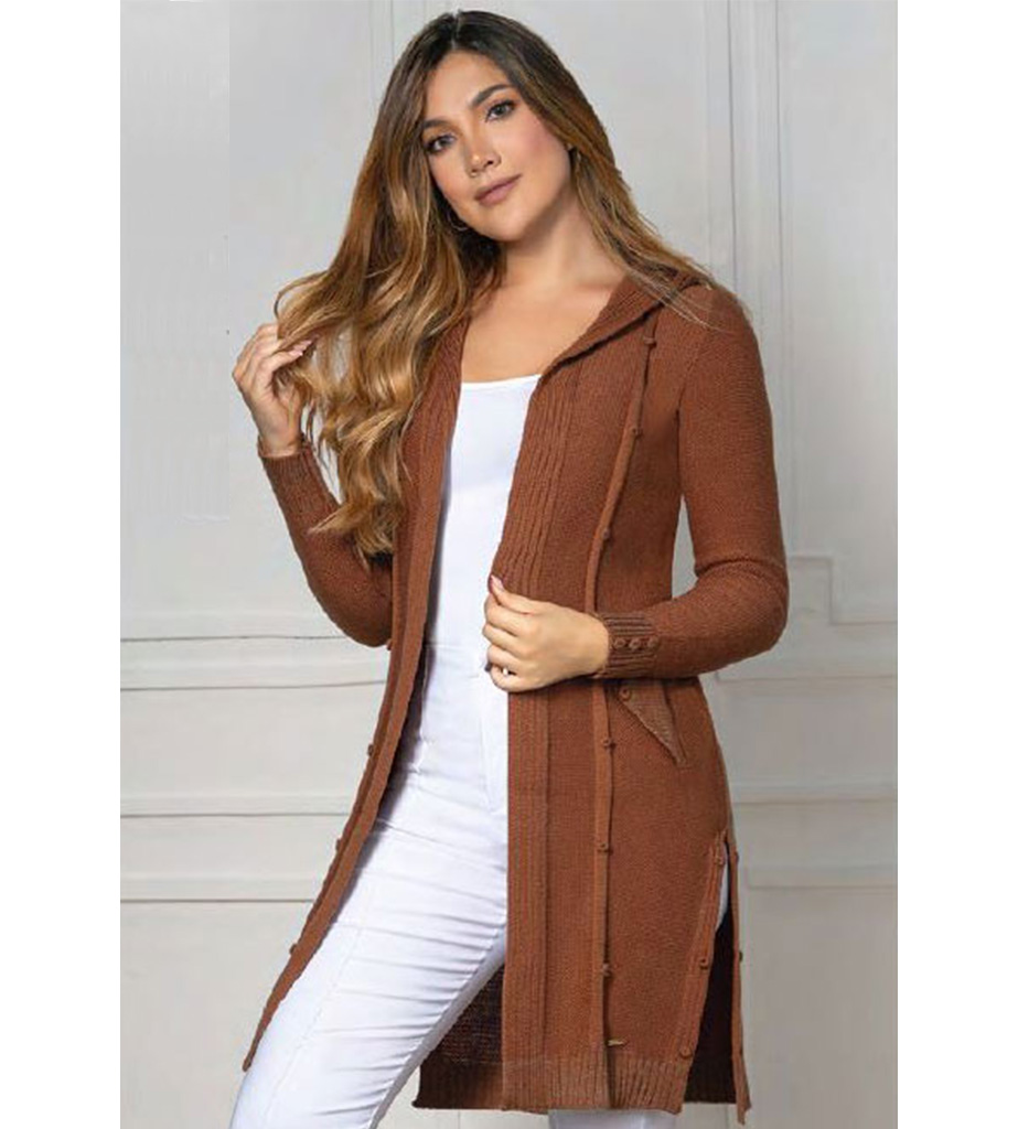 Sweater gabán capucha Mujer
