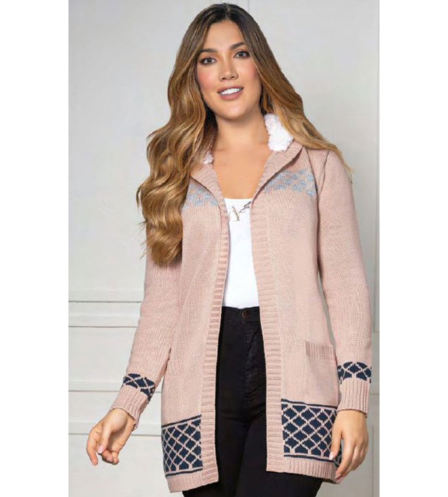 Sweater gabán 2 franjas rombos