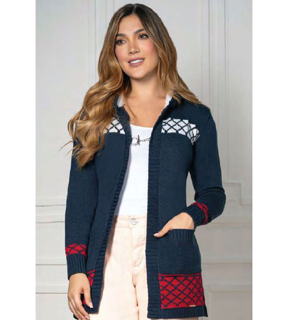 Sweater gabán 2 franjas rombos - Image 2