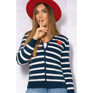 Sweater corazón rayas