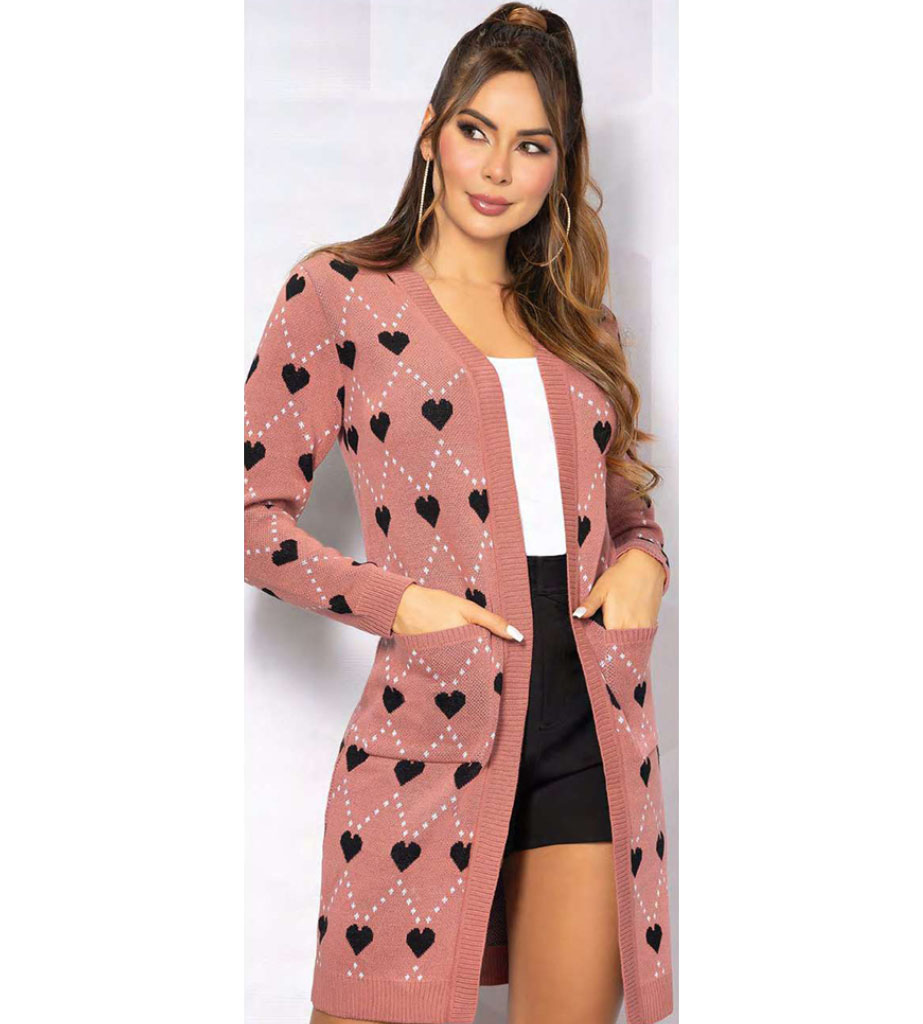 Sweater gabán corazones