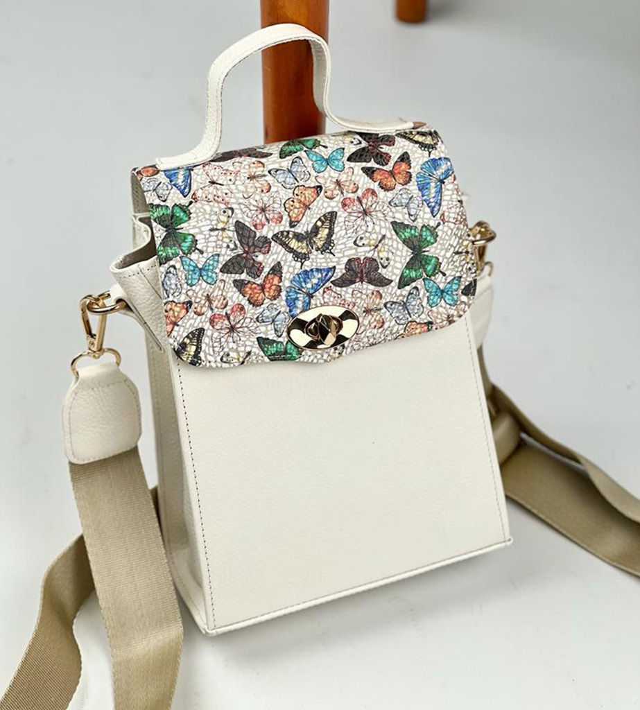 Bolso cuero mariposas